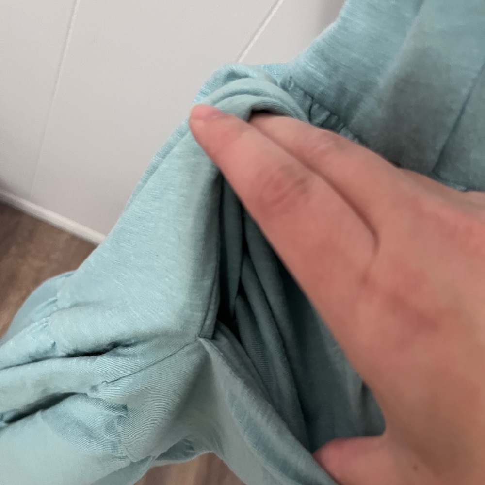Old Navy Light Teal Tiered Mini Dress - Picture 3 of 4